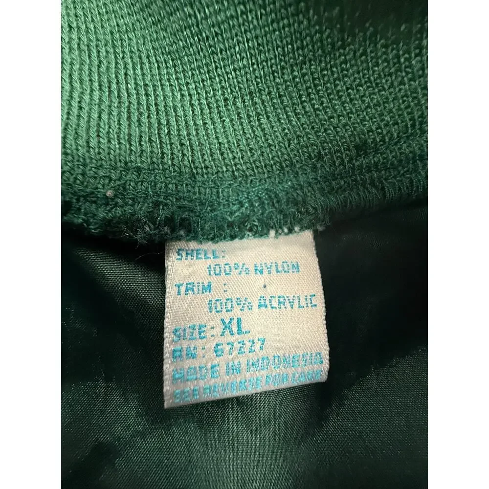 Vintage Premier International Green Pullover Windbreaker V Neck Athletic XL
